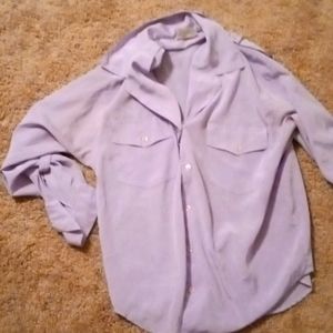 Avon Fashions Quarter Sleeve Silk Lavender Blouse